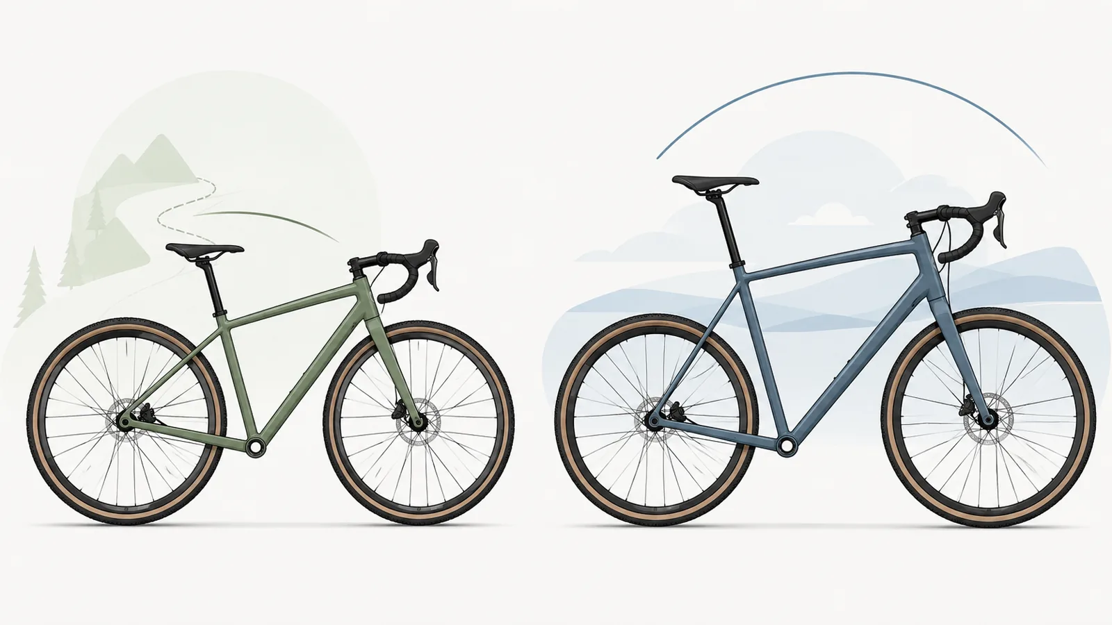 Due bici affiancate che rappresentano una taglia più piccola e una più grande