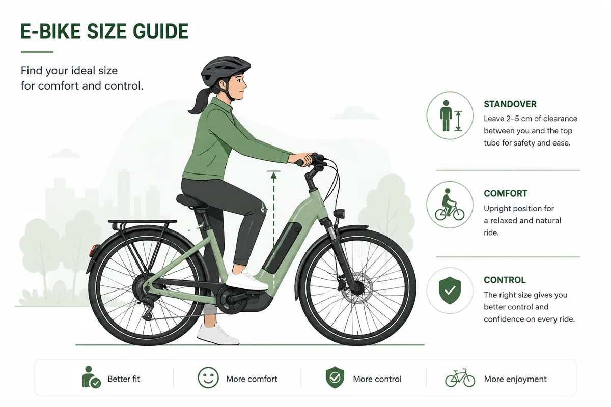 E-bike size guide: standover clearance and comfort position