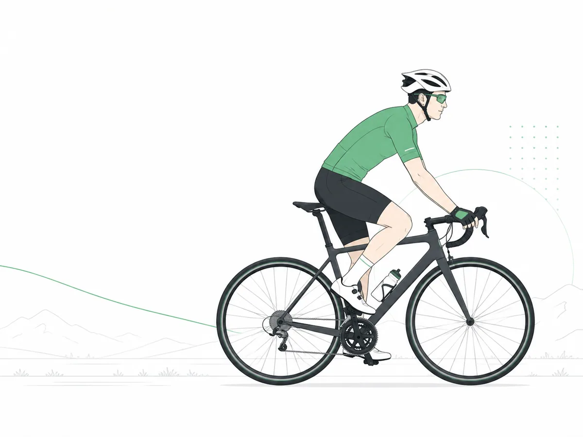 Ilustración ciclista para la guía de talla bicicleta BikeSize